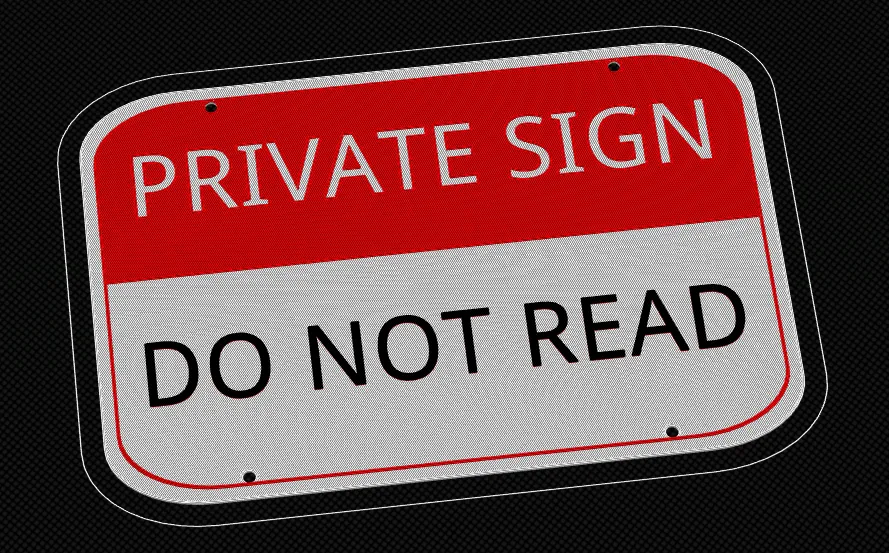 Biển báo riêng tư không đọc, có 3 màu và 2 kiểu dáng