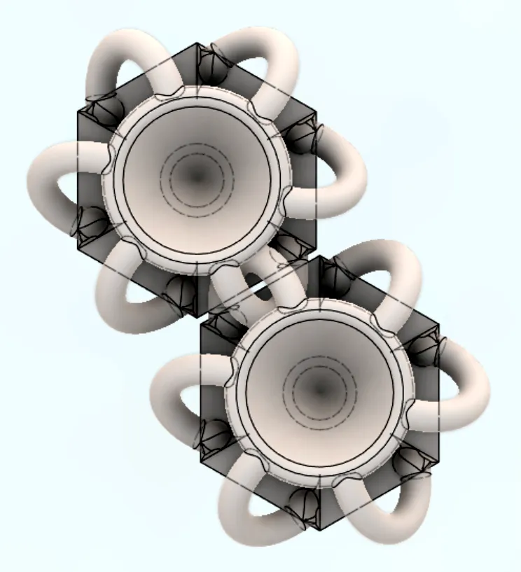 Chuỗi áo giáp NASA hình lục giác với mô hình STEP