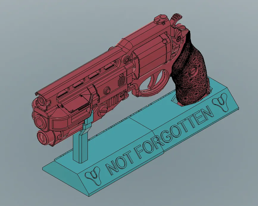 Giá đỡ trưng bày khẩu súng Not Forgotten trong Destiny 2