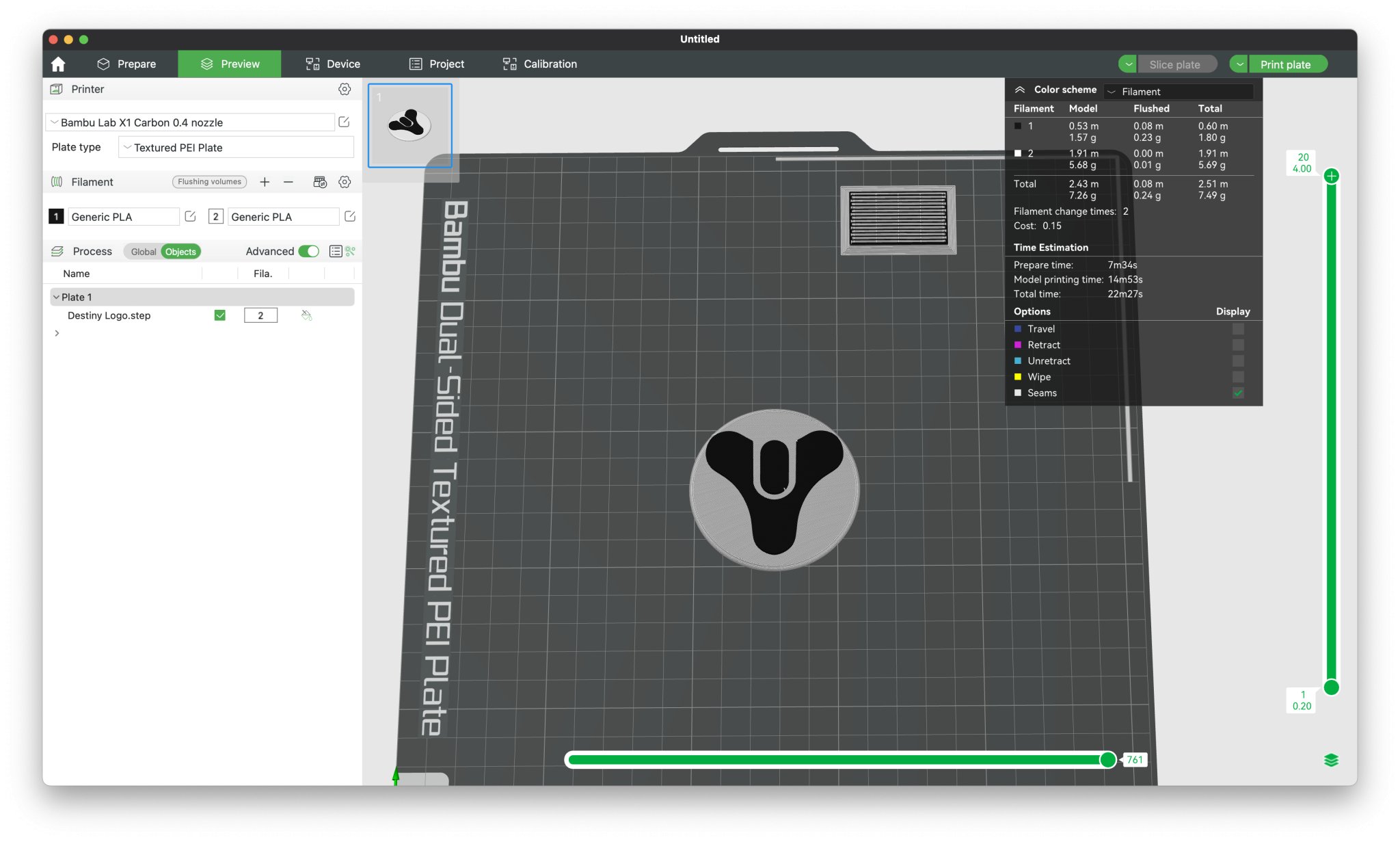 Biểu tượng Destiny với đế cho in màu đa dạng