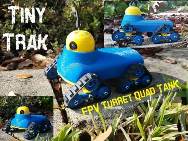 Xe tăng FPV mini với tháp pháo điều khiển servo