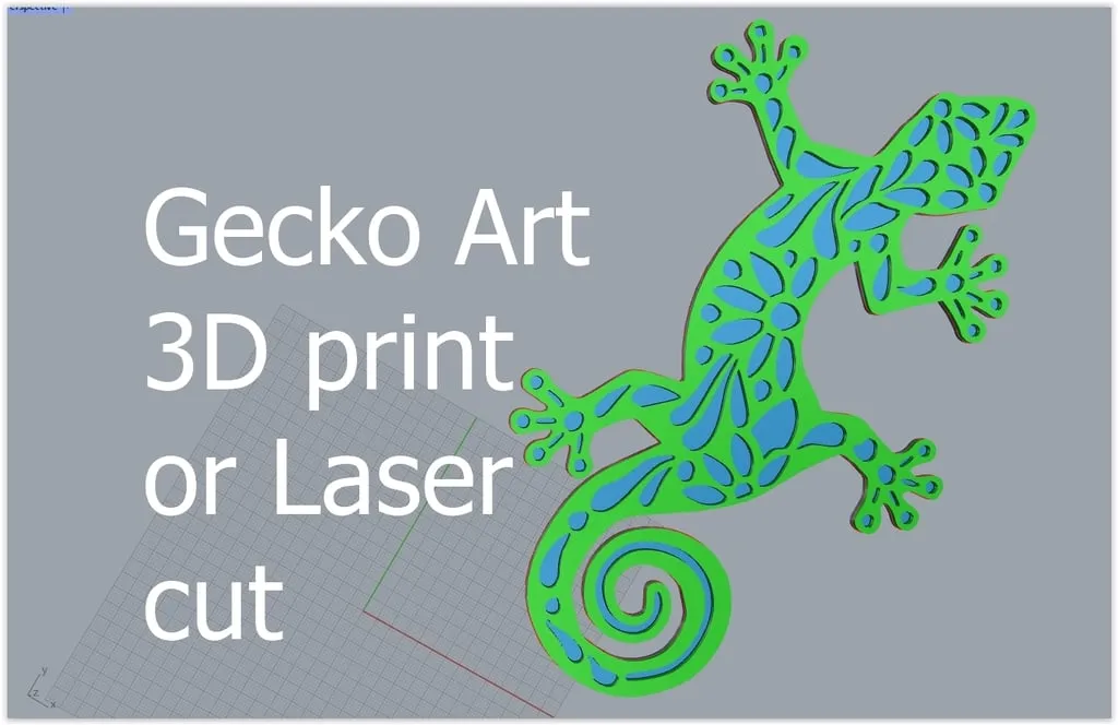 Nghệ thuật sân vườn Gecko cắt laser hoặc in 3D