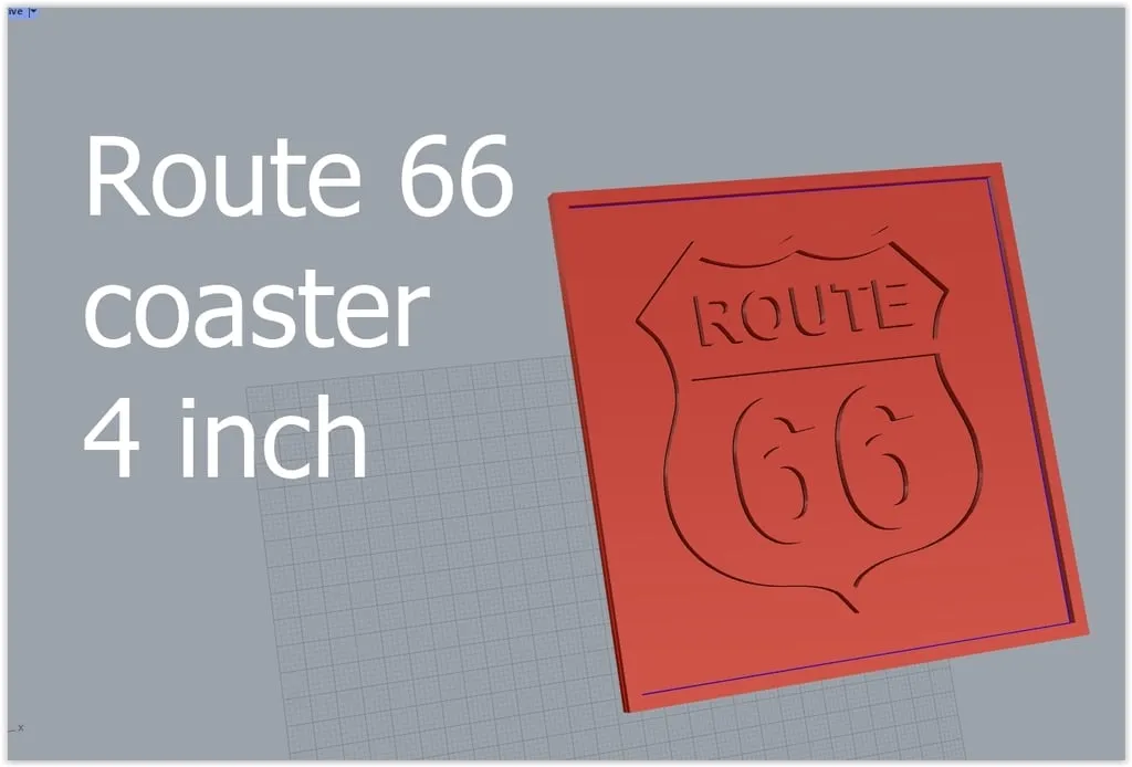 Đế ly Route 66 in 3D hoặc cắt laser