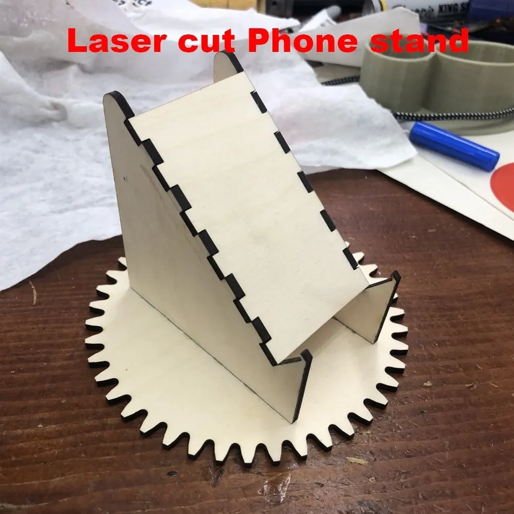 Giá đỡ điện thoại cắt laser từ plywood 3 mm