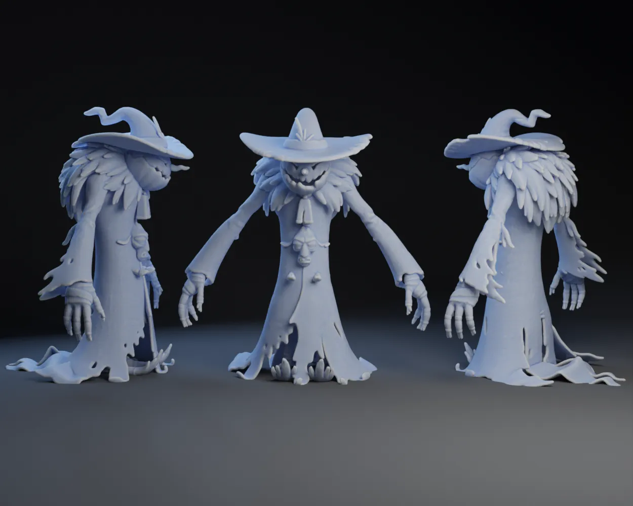 Nhân vật cừu Toasty trên chân cao trong trang phục bí ngô