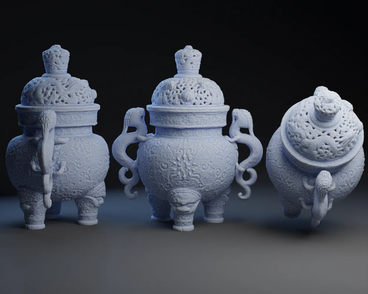 Lư hương thời Đinh với đế đèn LED trang trí