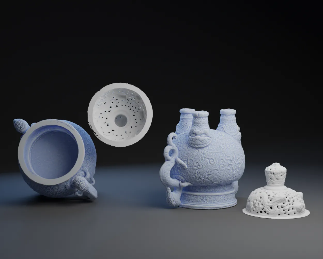 Lư hương thời Đinh với đế đèn LED trang trí