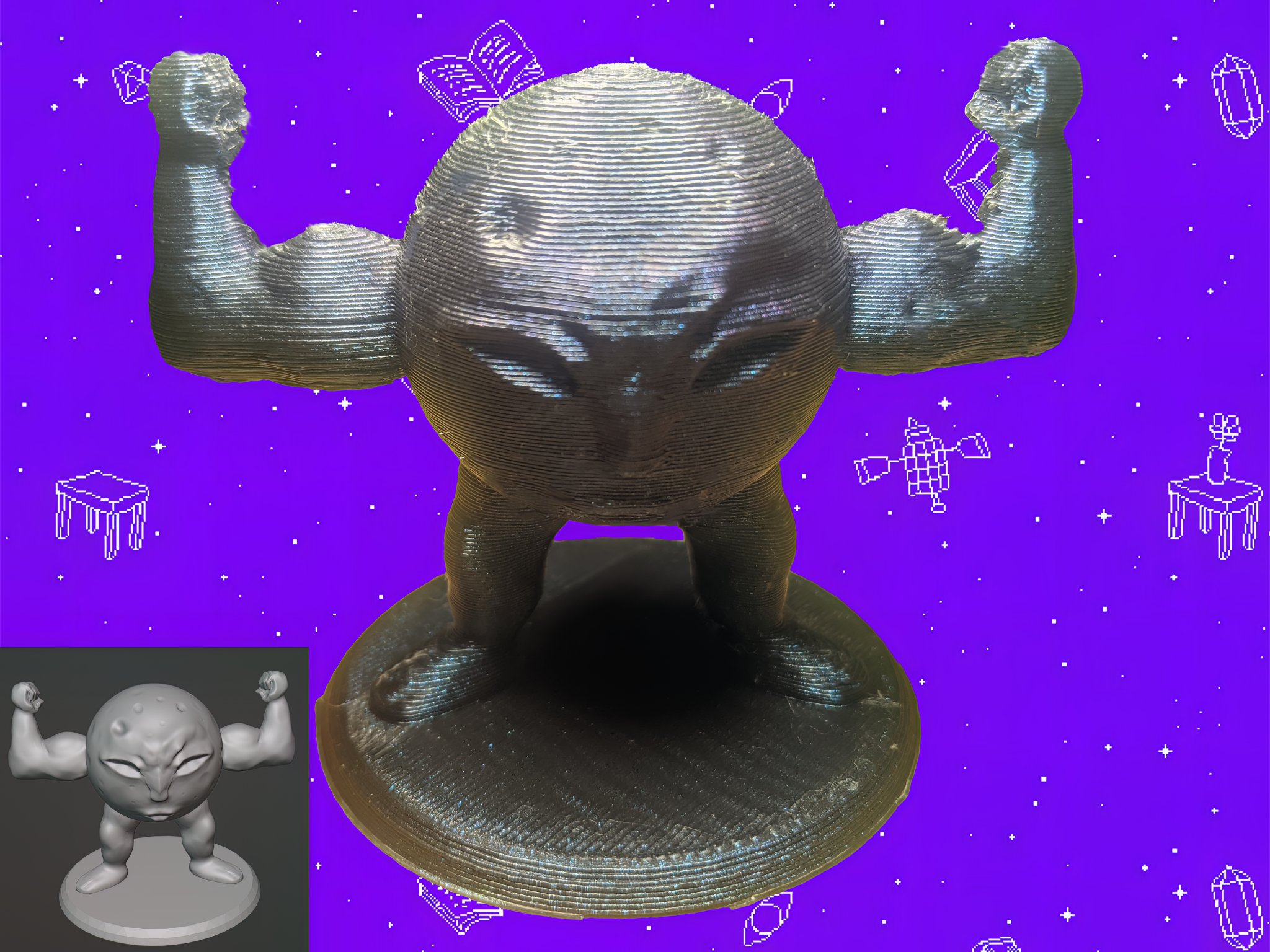 Hành tinh Pluto từ trò chơi Omori với chân đế tùy chọn