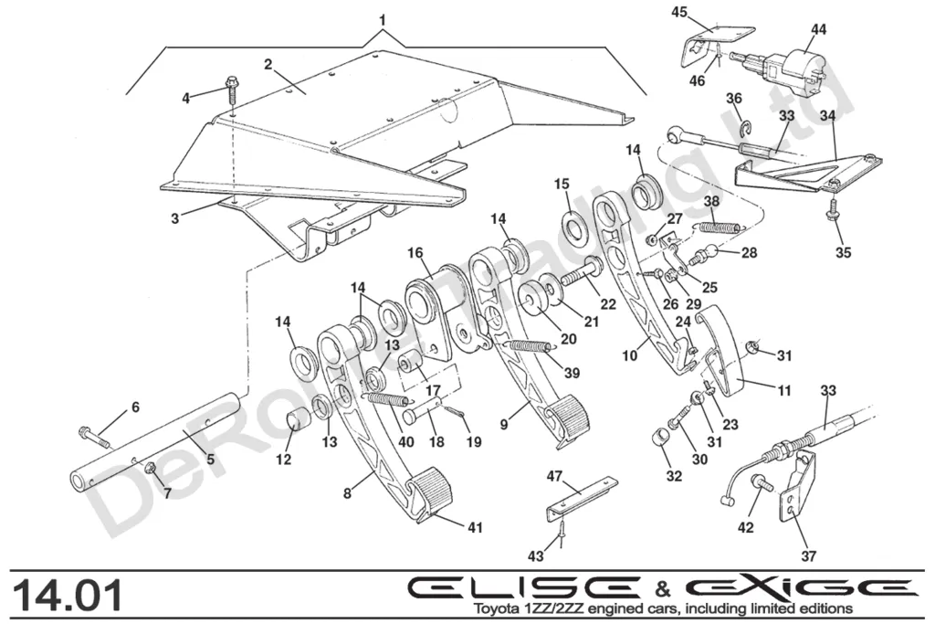 Bộ giới hạn cao su bàn đạp ga cho Lotus Elise/Exige