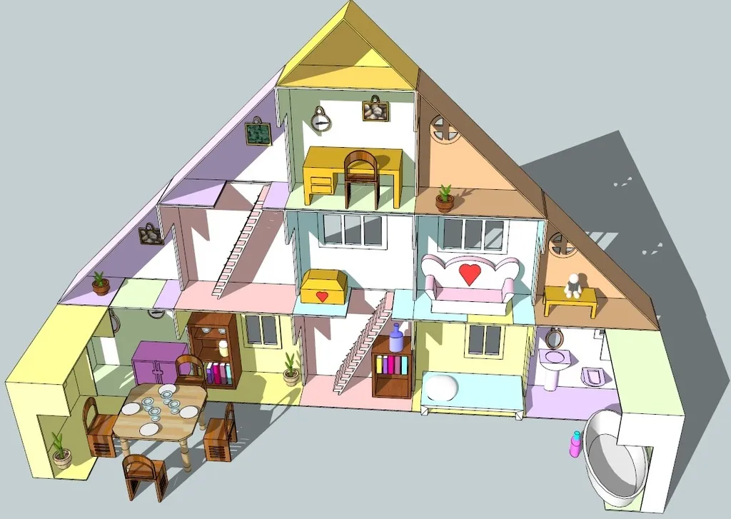 Nhà búp bê mô-đun có thể sắp xếp linh hoạt