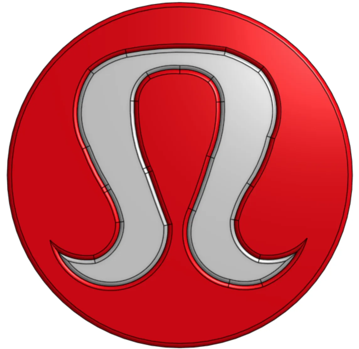 Biểu tượng Lululemon 3D cao 4mm