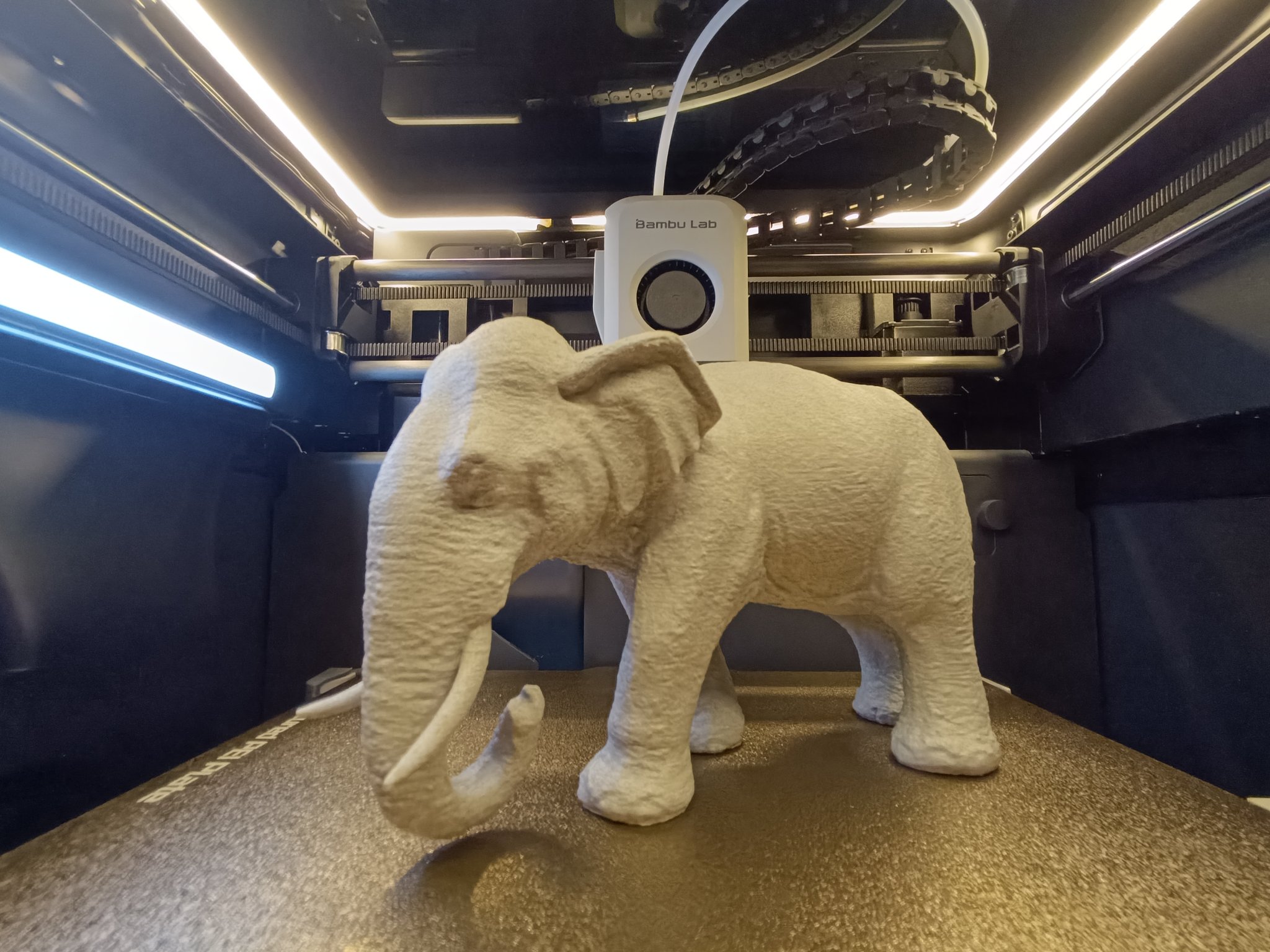 Voi mang khúc gỗ trong mô hình nghệ thuật 3D