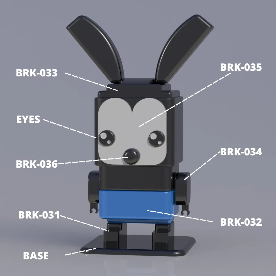 Mô hình Oswald đáng yêu với kích thước nhỏ gọn 40mm x 40mm x 1...