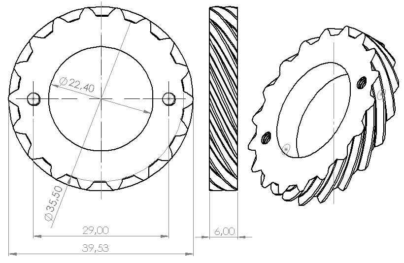 Bánh răng nguyên bản cho bộ truyền tốc độ Babette 210