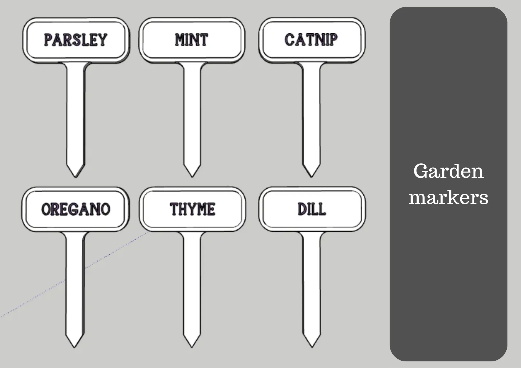 Biển chỉ dẫn cho các loại cây thơm trong vườn