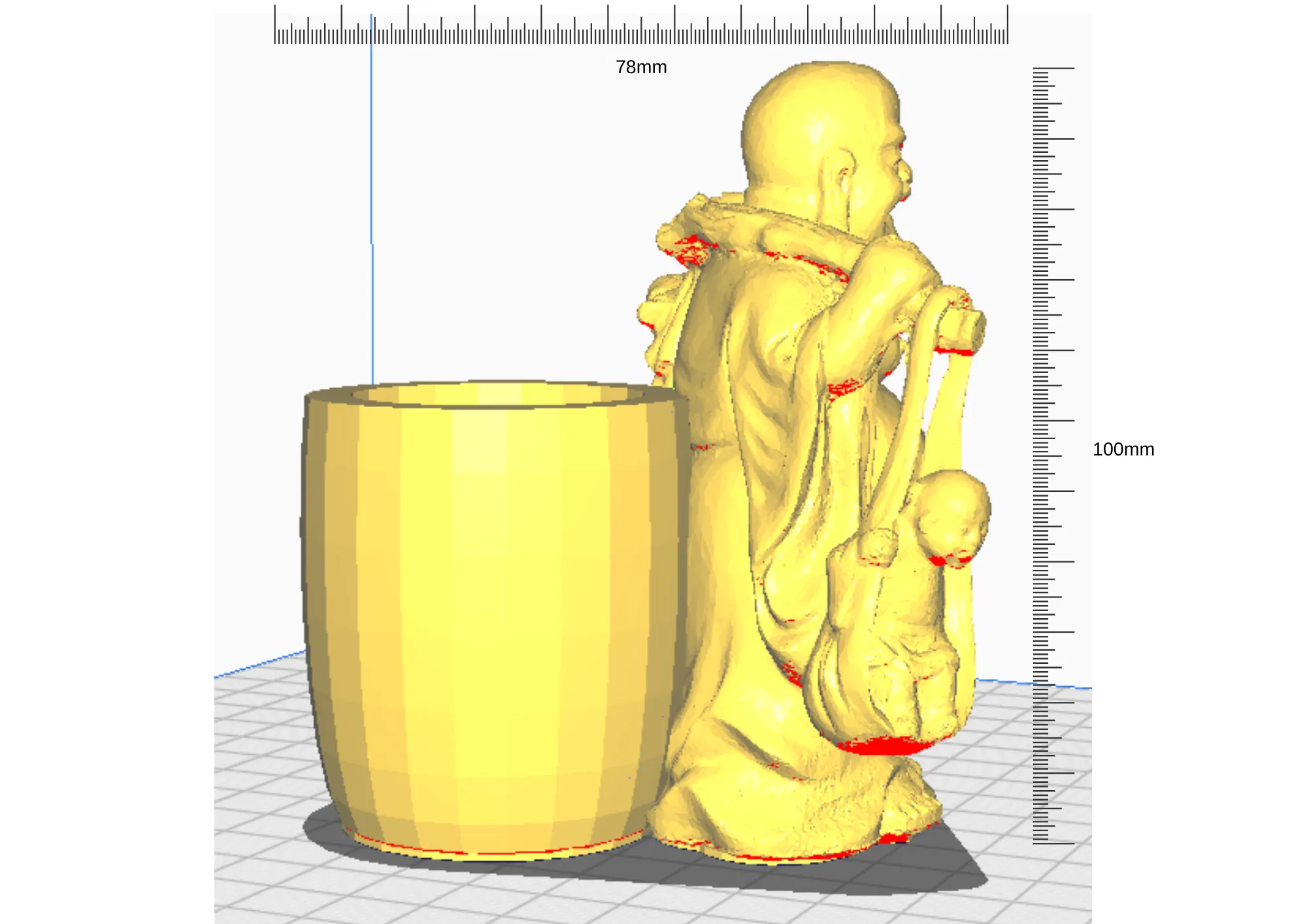 Chậu cây điêu khắc Phật Bụt tích hợp