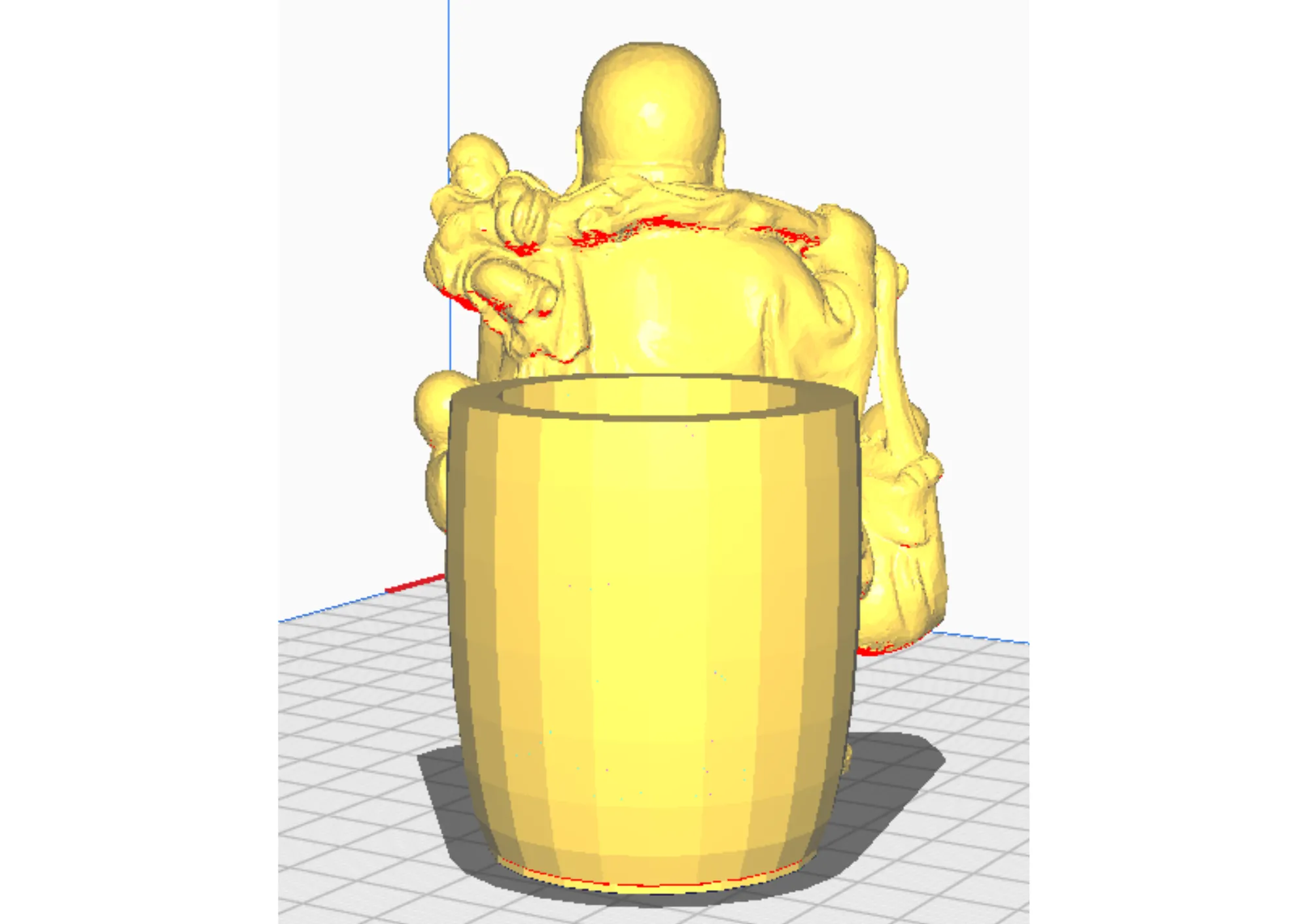 Chậu cây điêu khắc Phật Bụt tích hợp