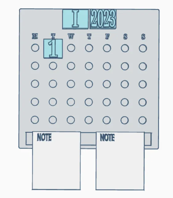 Lịch tương tác sử dụng nam châm tái sử dụng