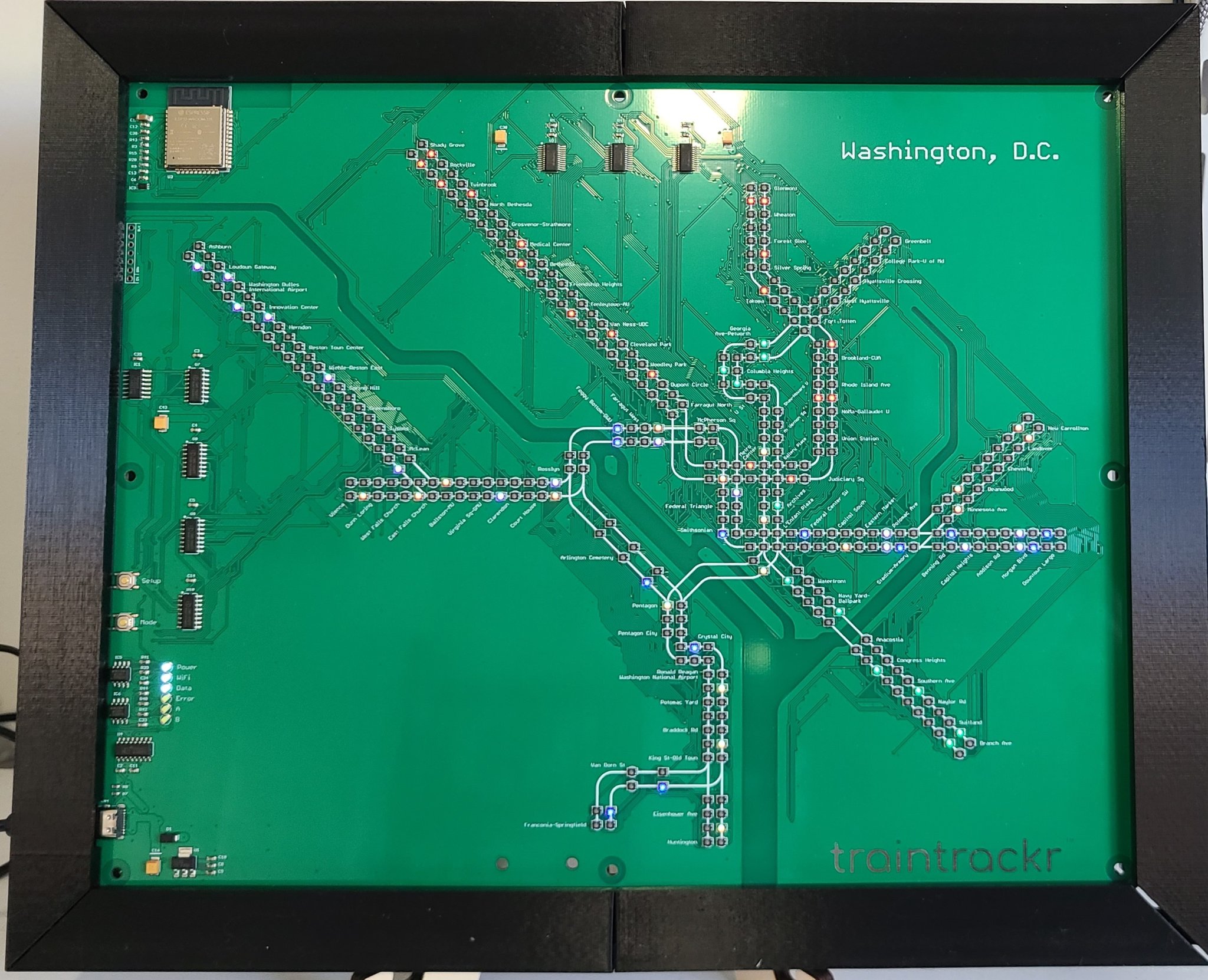 Khung cho bảng mạch WMATA Traintrackr