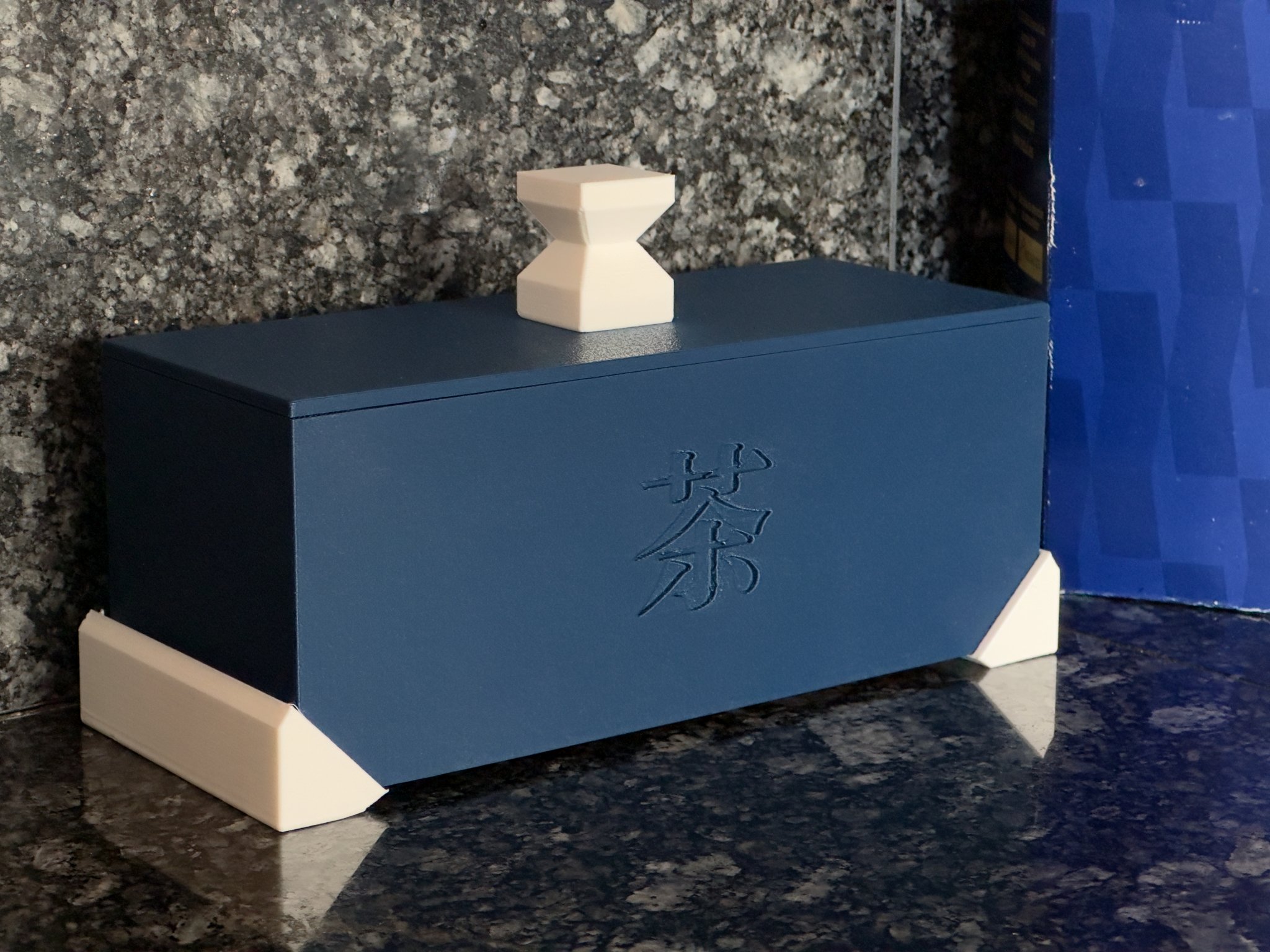 Hộp trà 8x20cm trang trí chữ Trung Quốc 茶