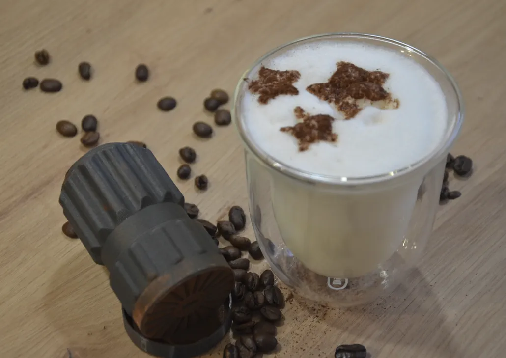 Máy rắc bột cacao cho cà phê trang trí