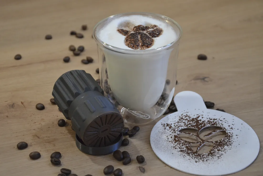 Máy rắc bột cacao cho cà phê trang trí