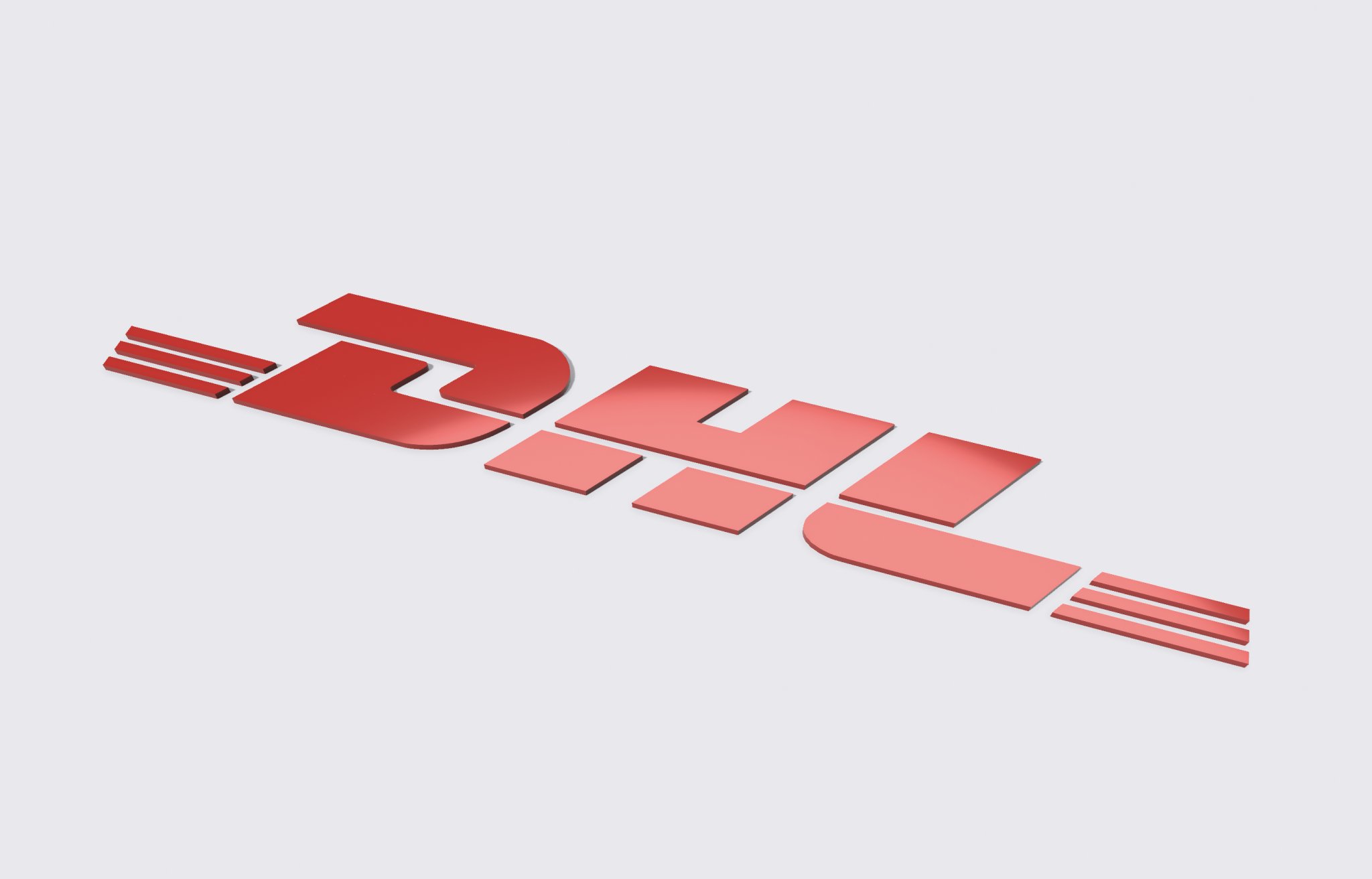 Logo DHL 3D với chiều cao 5mm