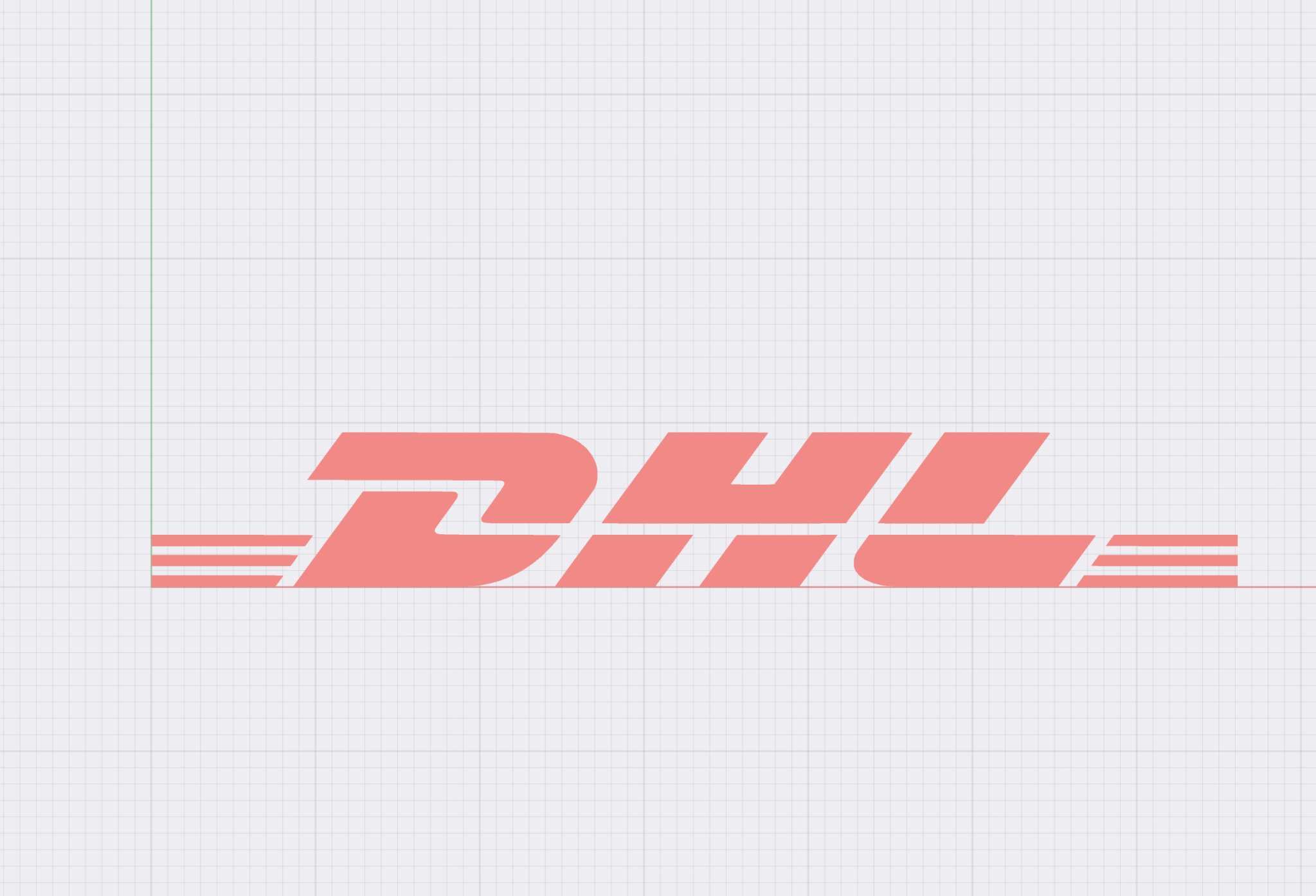 Logo DHL 3D với chiều cao 5mm