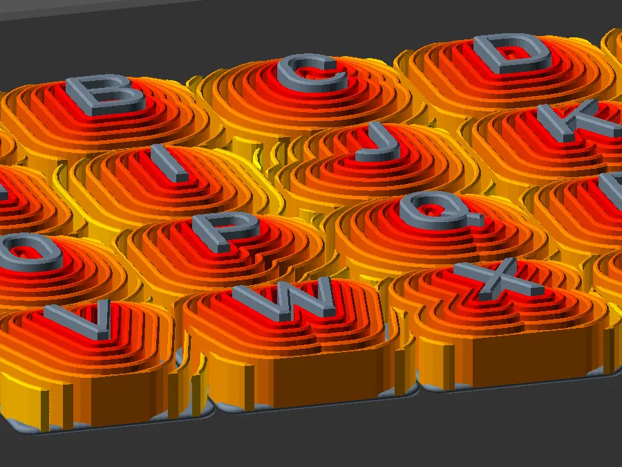 Chữ cái FontWave với sóng nước và màu sắc filament độc đáo