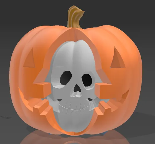 Hộp sọ bí ngô trong đèn lồng Halloween