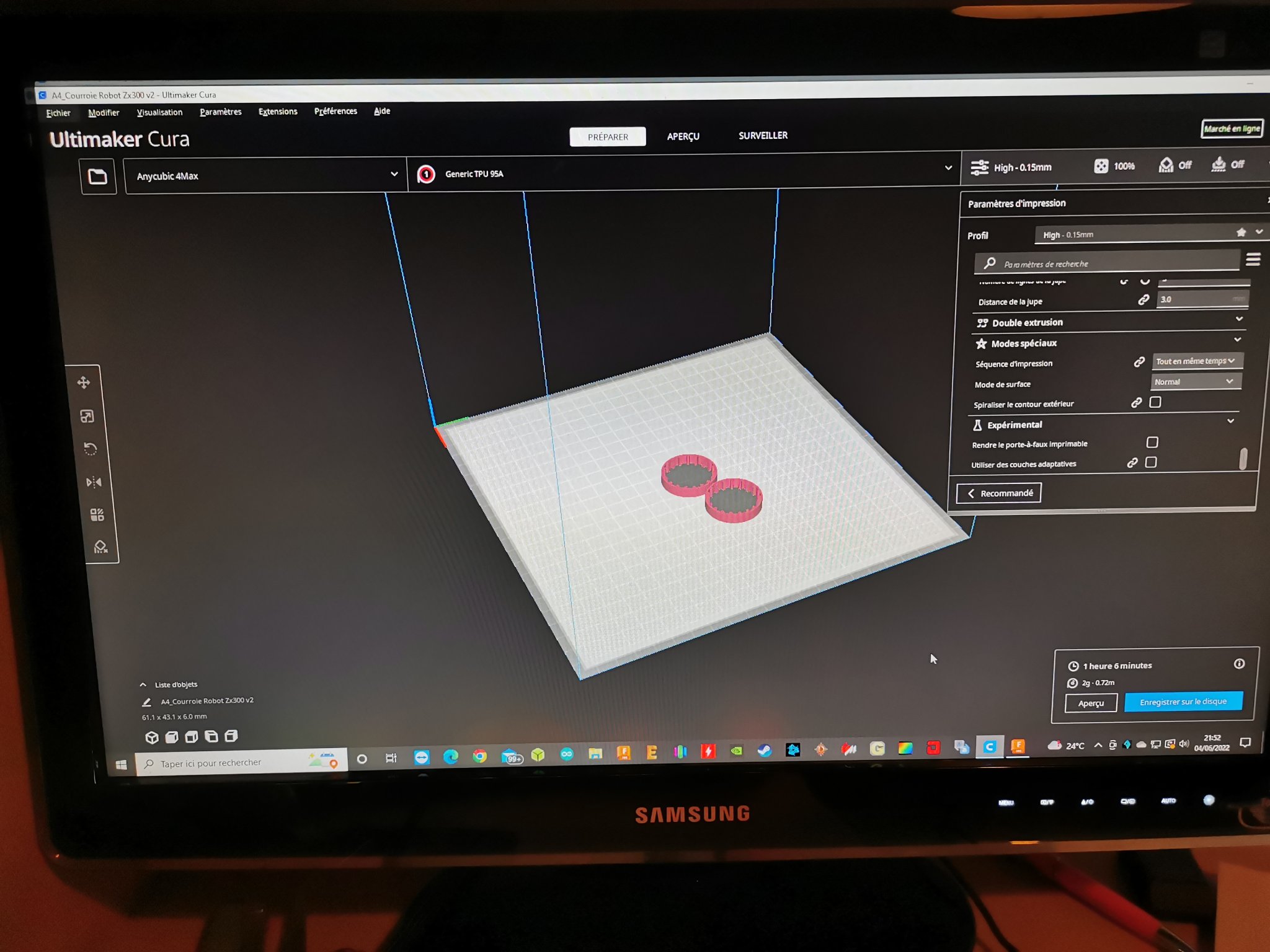 Dây đai cho robot Intex ZX300 bằng TPU 90A
