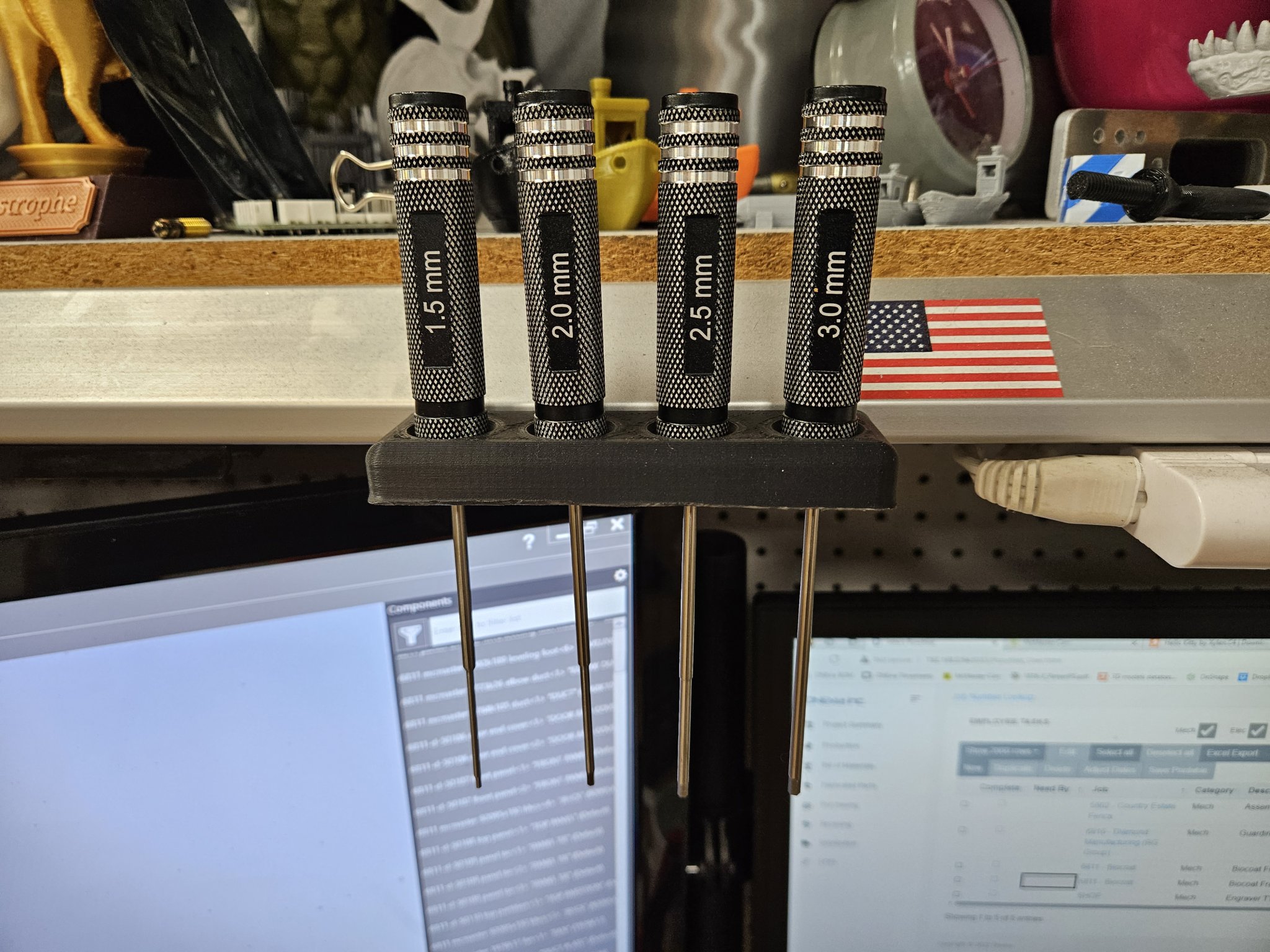 Giá đỡ tổ chức bộ dụng cụ vít lục giác 4 món 1.5-3mm