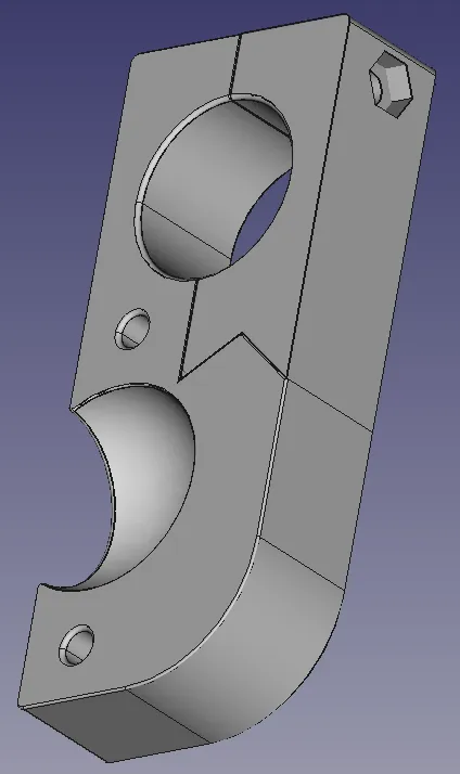 Giá đỡ tay lái treo cho bộ giữ giống RAM với file FreeCAD