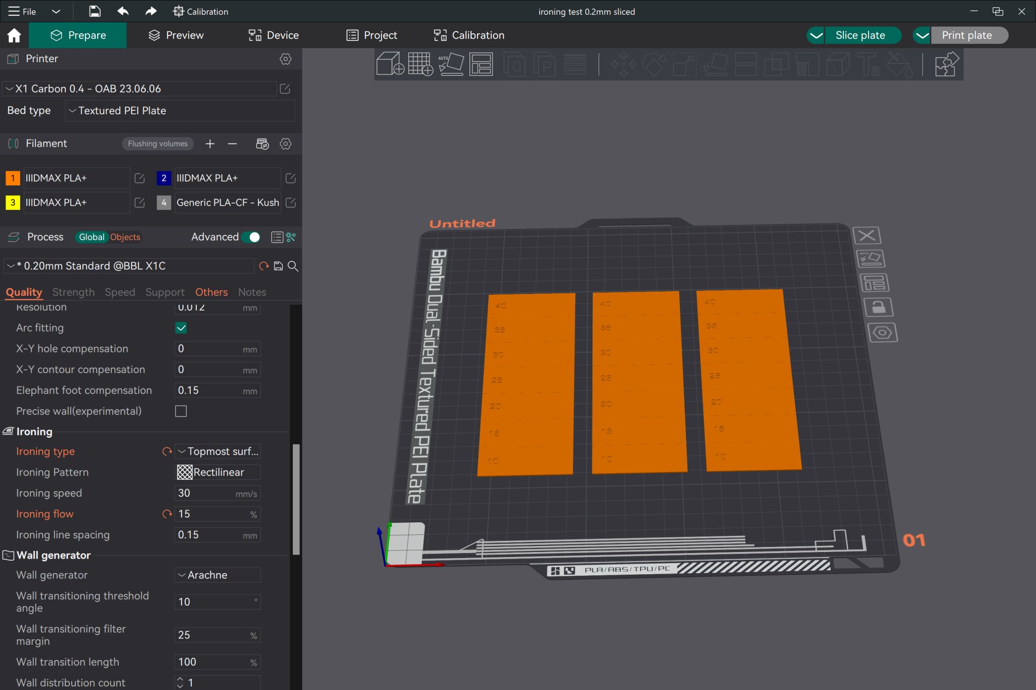 Kiểm tra quá trình là phẳng của máy in Bambu X1C