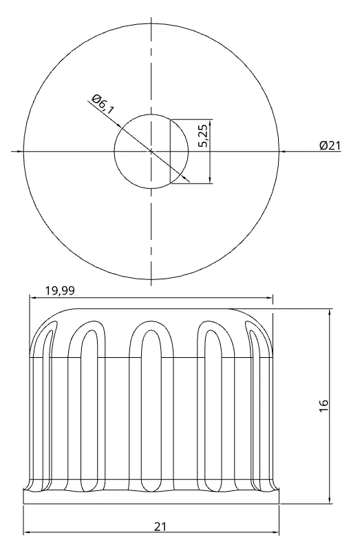 Núm điều chỉnh cho bộ mã hóa quay và biến trở 6mm