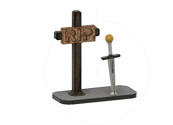 Trang trí Halloween với cây thập tự và thanh kiếm