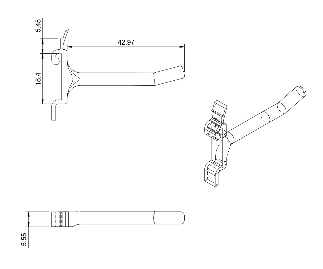 Móc treo tổ chức tường cho hệ thống AHProfi 18x18