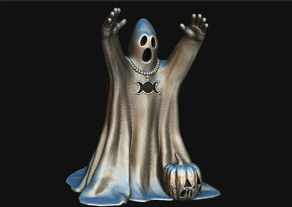 Combo ma và bí ngô trang trí Halloween