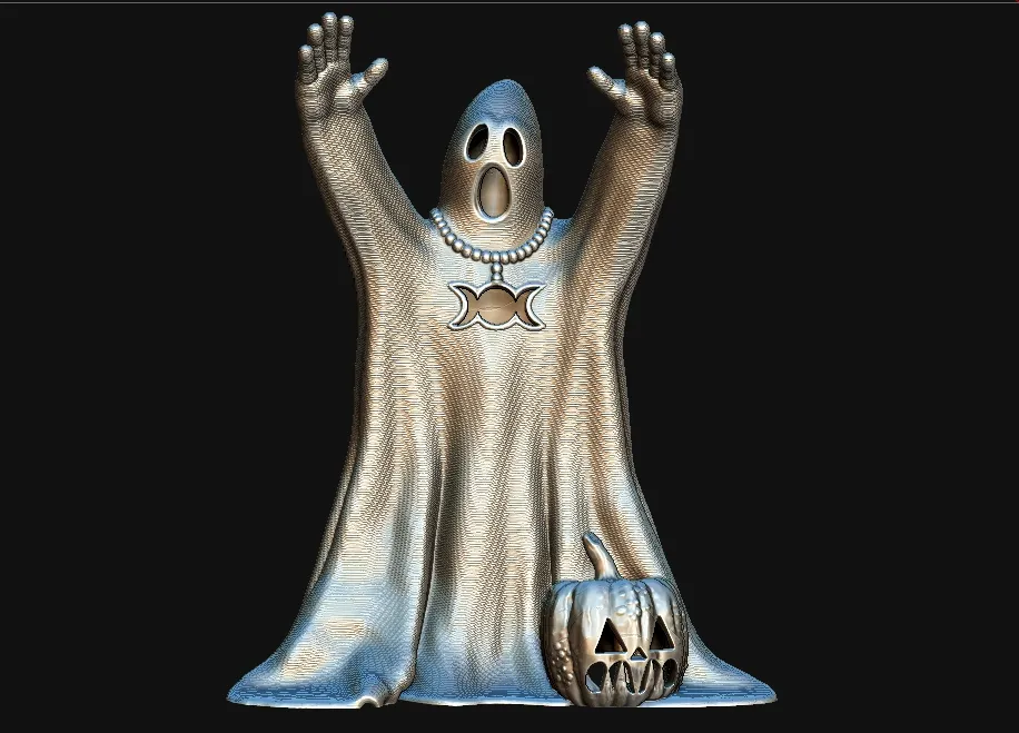 Combo ma và bí ngô trang trí Halloween