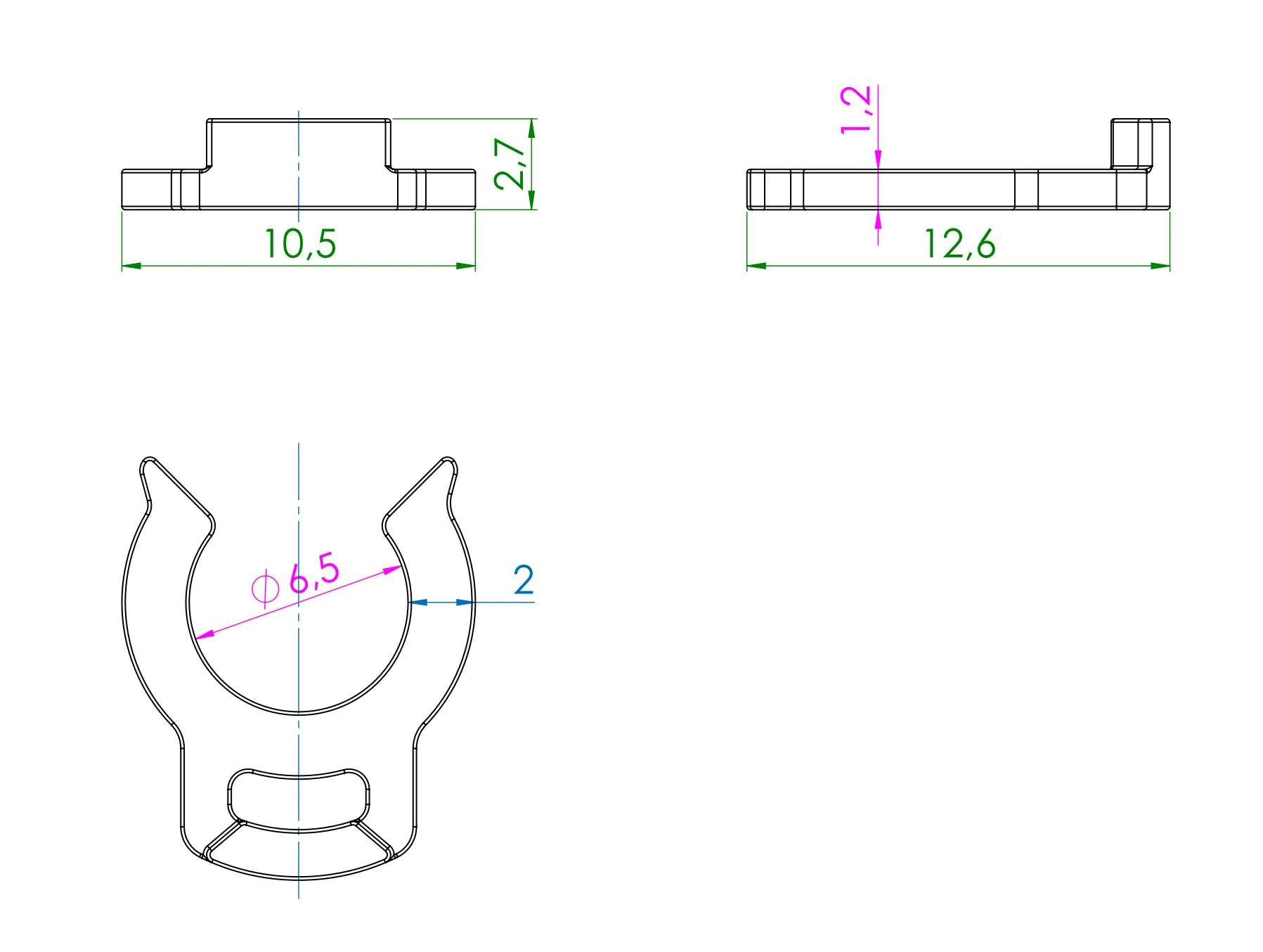 Kẹp thay thế cho phích cắm nhanh Ø4mm