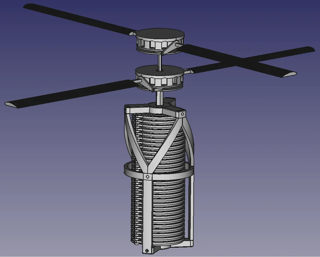Máy bay trực thăng lò xo với cánh quạt điều chỉnh độc lập