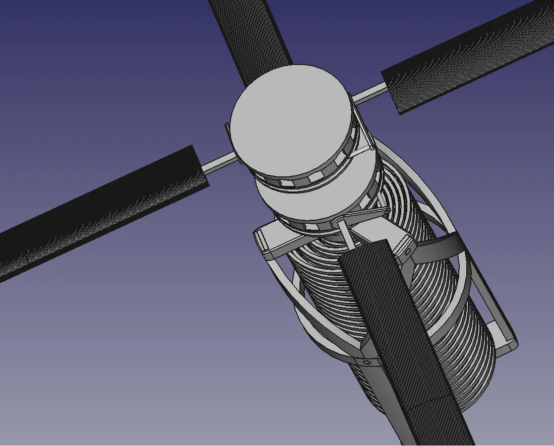 Máy bay trực thăng lò xo với cánh quạt điều chỉnh độc lập