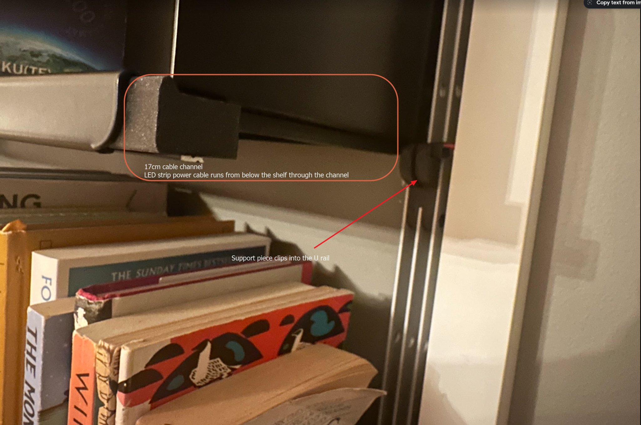 Kênh cáp LED cho giá Vitsoe 606