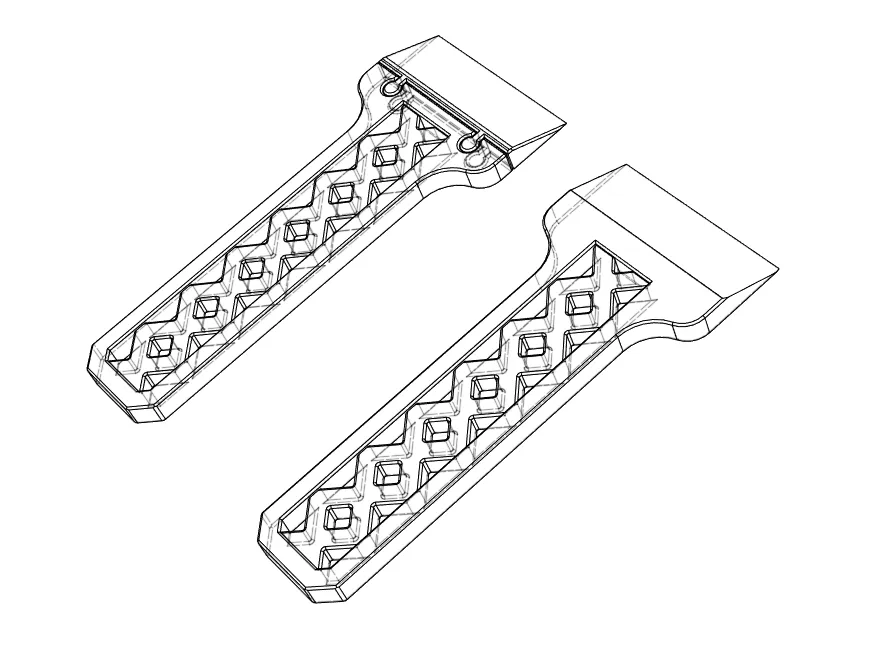 Công cụ cạo với lưỡi thay thế, thiết kế liền khối