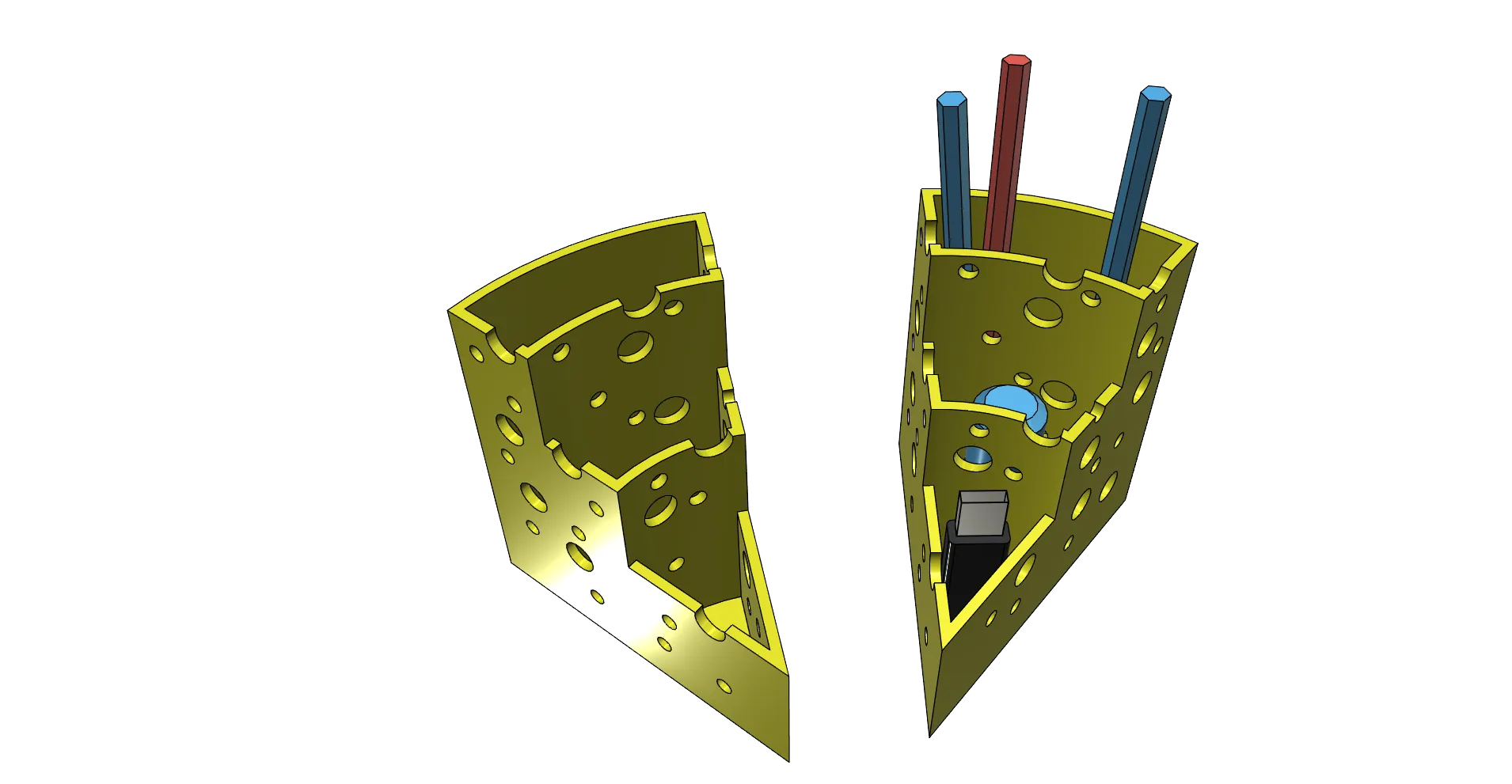 Giá đỡ bút chì hình phô mai dễ in 3D