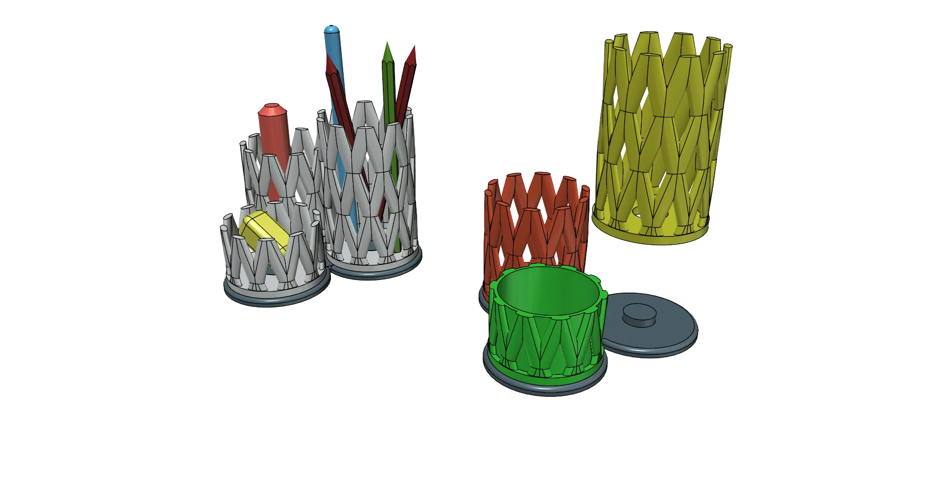 Giá đỡ bút chì dễ in kích thước 13x13x10.5cm