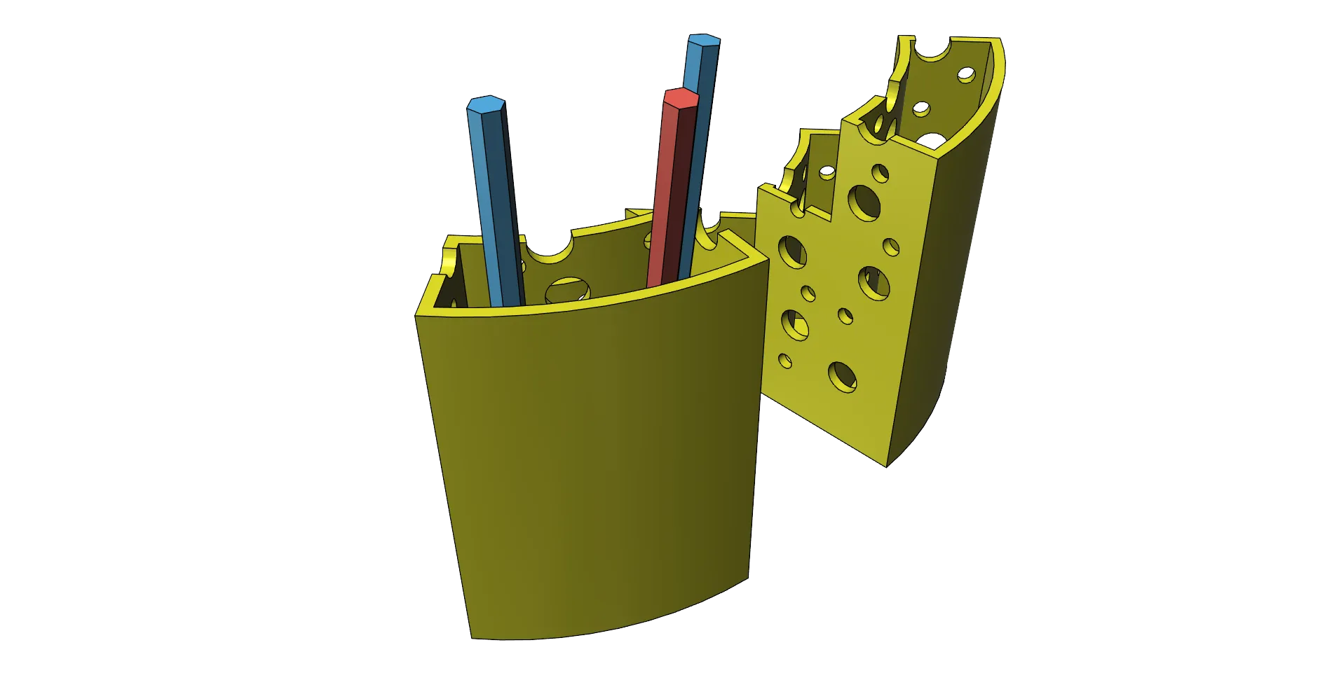 Giá đỡ bút chì hình phô mai dễ in 3D