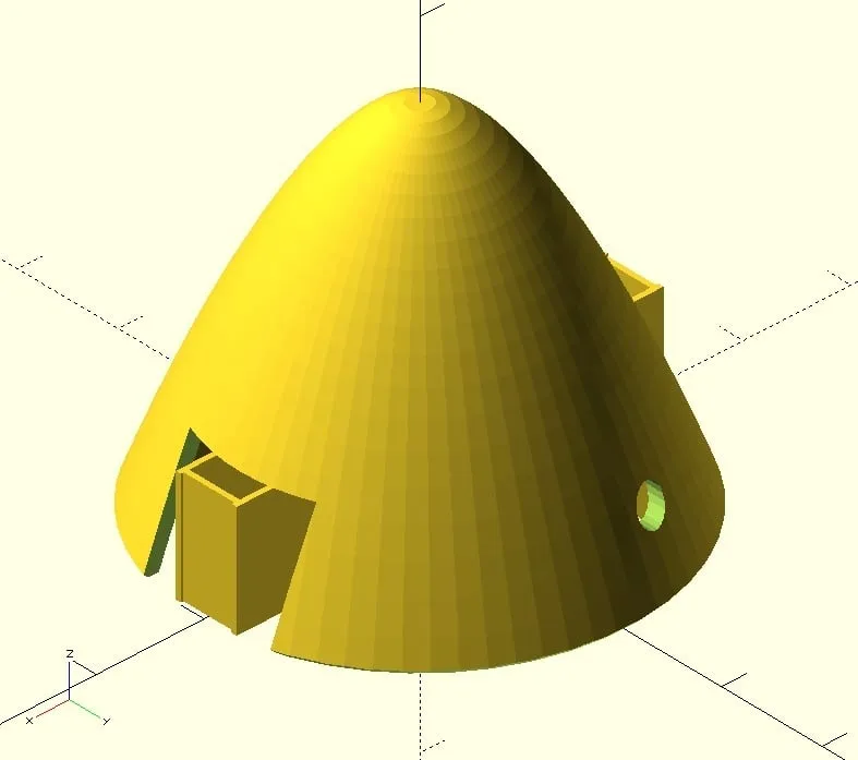 Spinner máy bay điều khiển từ xa tùy chỉnh bằng OpenSCAD