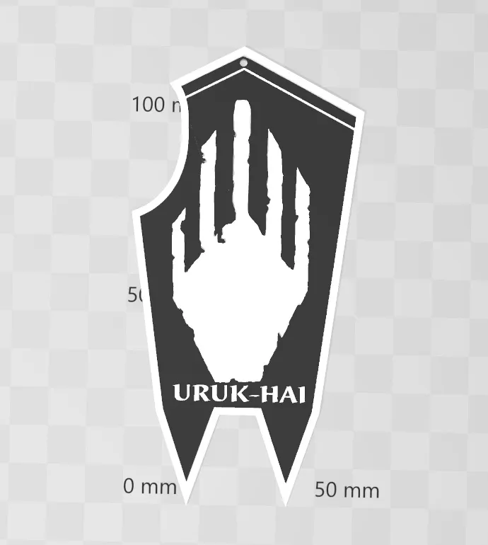 Dây chuyền / móc khóa khiên Uruk Hai từ Chúa tể những chiếc nh...