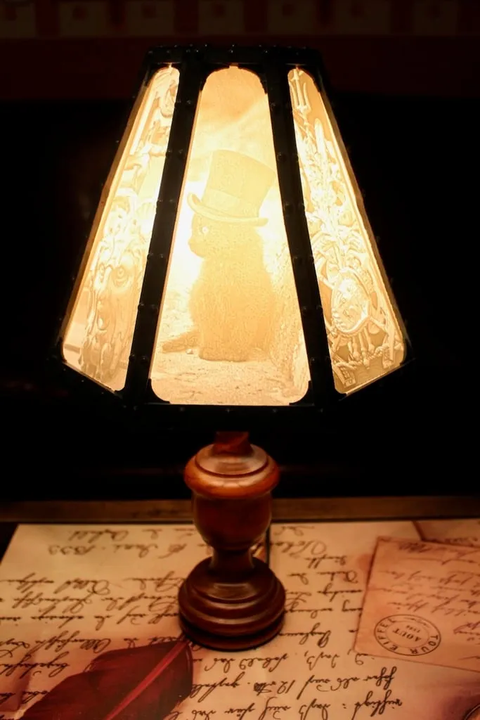 Đèn chùm phong cách Steampunk với lithophanie tháo rời